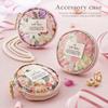 Portable Mini Travel Jewelry Pouch for Earrings and Floral Made in Japan Garden Case, Rings, Stylish, Small, Lightweight, Print, (Melange Pink)