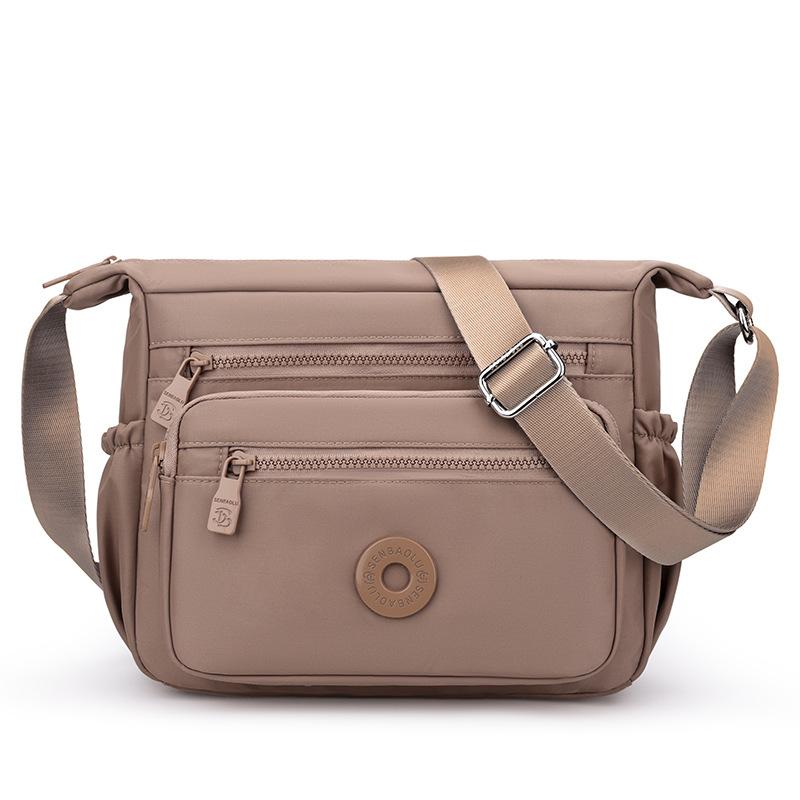 Women's Bag Multi-Layer Zipper Shoulder Bag Nylon Crossbody Bag