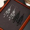 Elegant Teardrop Dangle Earrings With Stone Dialects And Intricate Cutout Design In Nonallergenic Zinc Alloy For Daily Or Formal Wear