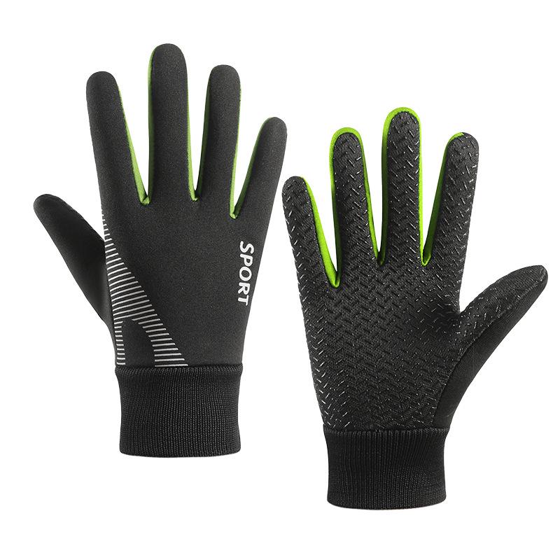 "Kids' Warm Non-Slip Waterproof Gloves with Velvet Lining for Bike Riding"