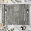 Plate Mat Place Mats Imitation Wood Grain Placemat Linen Pad 40*30cm For Dining Table Mat Non Slip Placemats Bowl Coaster