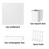 New Wall-Mounted Storage Board DIY Space-Saving Pegboard with Hooks Storage Display Rack for Kitchen Bedroom Bathroom Study Room
