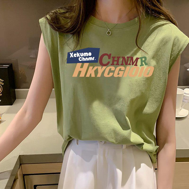 Spring/Summer Sleeveless Women's Round Neck Loose Camisole - Hong Kong Style Sports Vest