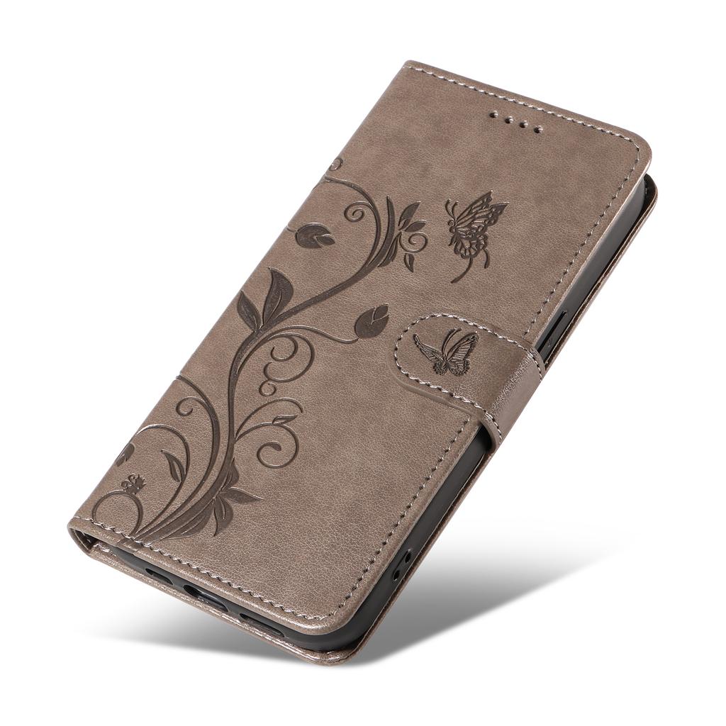 For Xiaomi Redmi A3/Poco C61 4G PU Leather Cases Flower Pattern Wallet Stand Phone Cover with Strap