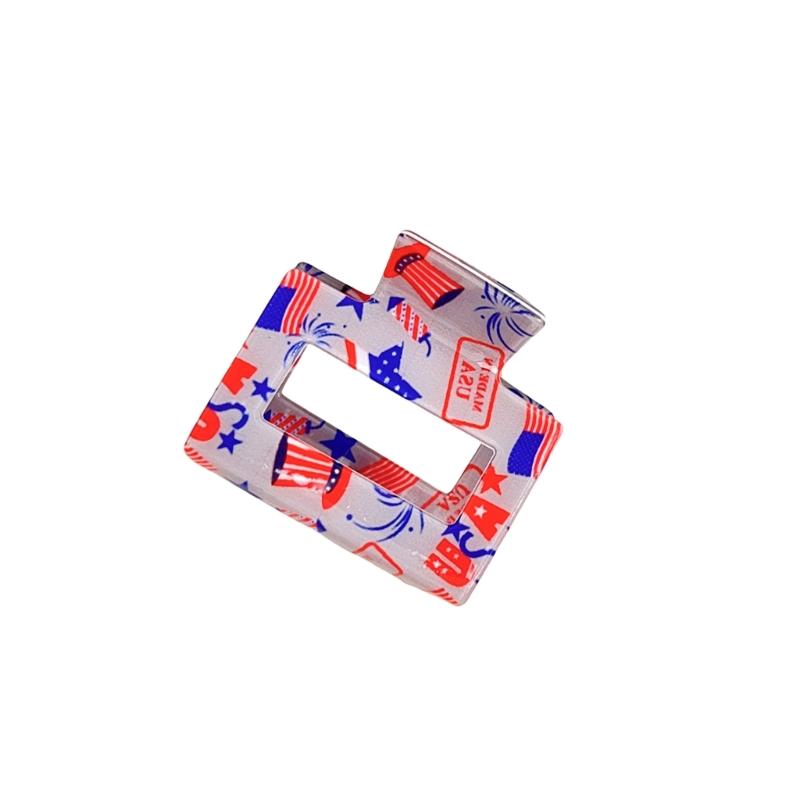 Square Shape Claw Clip Women Country Styles Headdress Creative Hairclip for Ponytails Everyday Styling