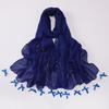 New Chiffon Hijab Veil Scarf Hand-Sewn Glass Tube Bow Long Scarf Gauze Horse Muslim Women Hijab Islam Turban Headscarves Ladies