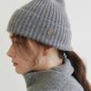 Halden Logo Pendant Angora Beanie (C030_charcoal)