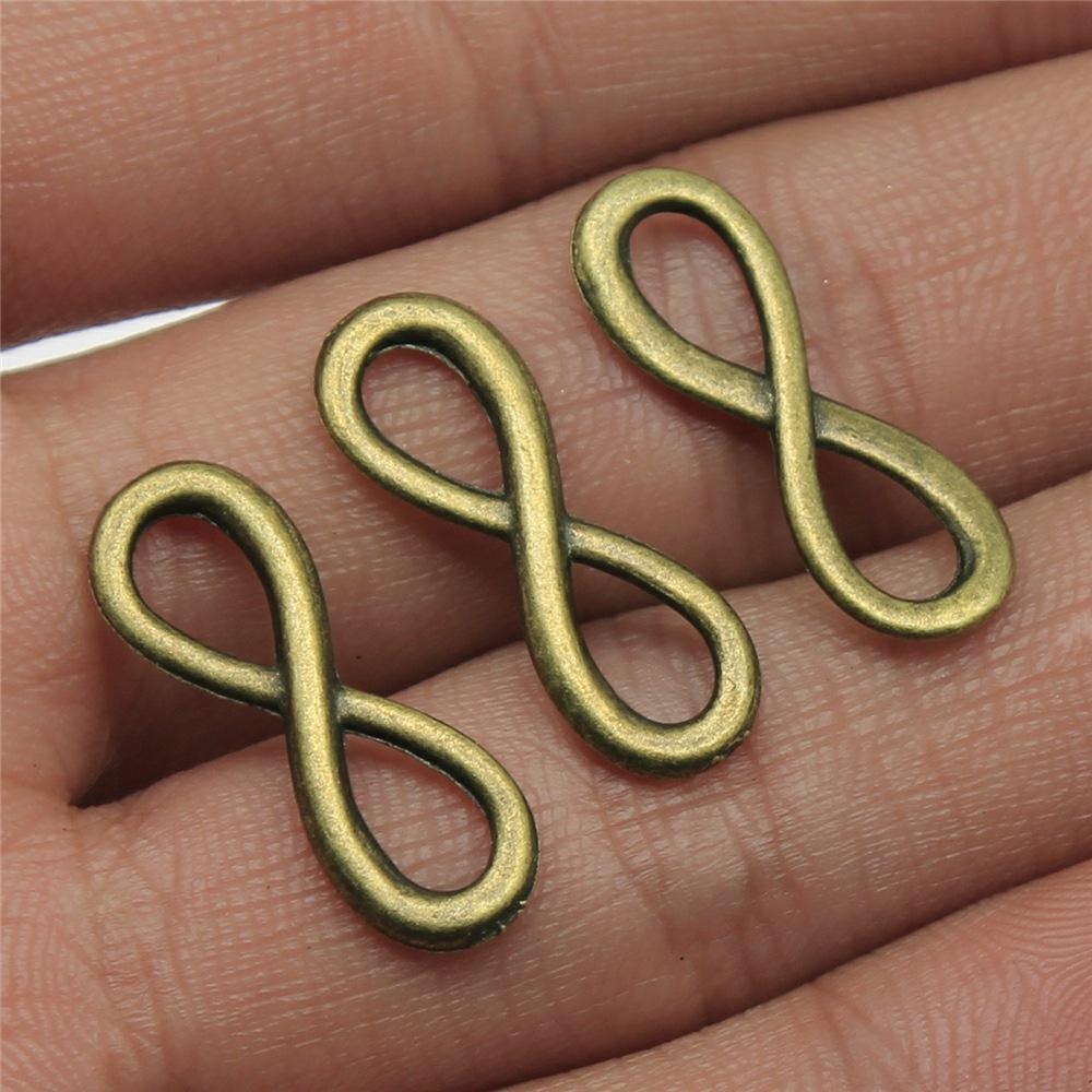 10pcs Infinity Connector Charms For Bracelet Making Vintage Antique Bronze Color