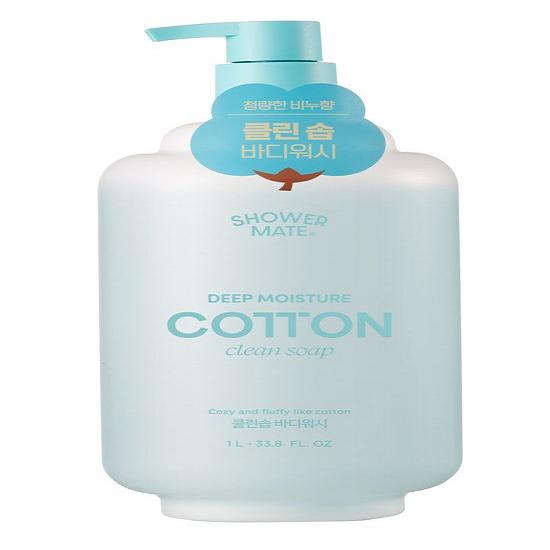 Shower Mate Deep Moisture Cotton Body Wash 1L (Choose 1 of 3 Types)