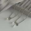 Salircon Trendy Exquisite Imitation Pearl Pendant Choker Necklace Women Punk Minimalist Silver Color CCB Beaded Chain Jewelry