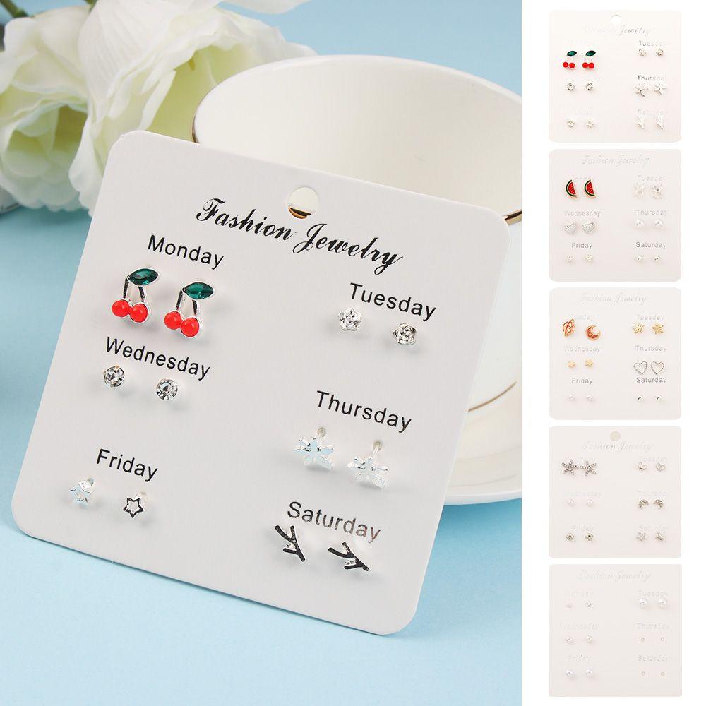 

and Ocean Accessories Набор сережек One Week Комплект украшений с арбузом и вишней Жемчужные серьги