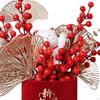Chinese Flower Basket Ornament Arrangement Red Fruit Tree Celebration Bouquet for Festival