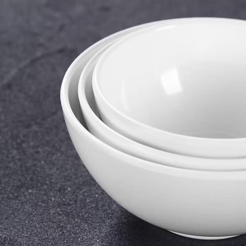 4,5-tums vit melamin skål för ris & soppa