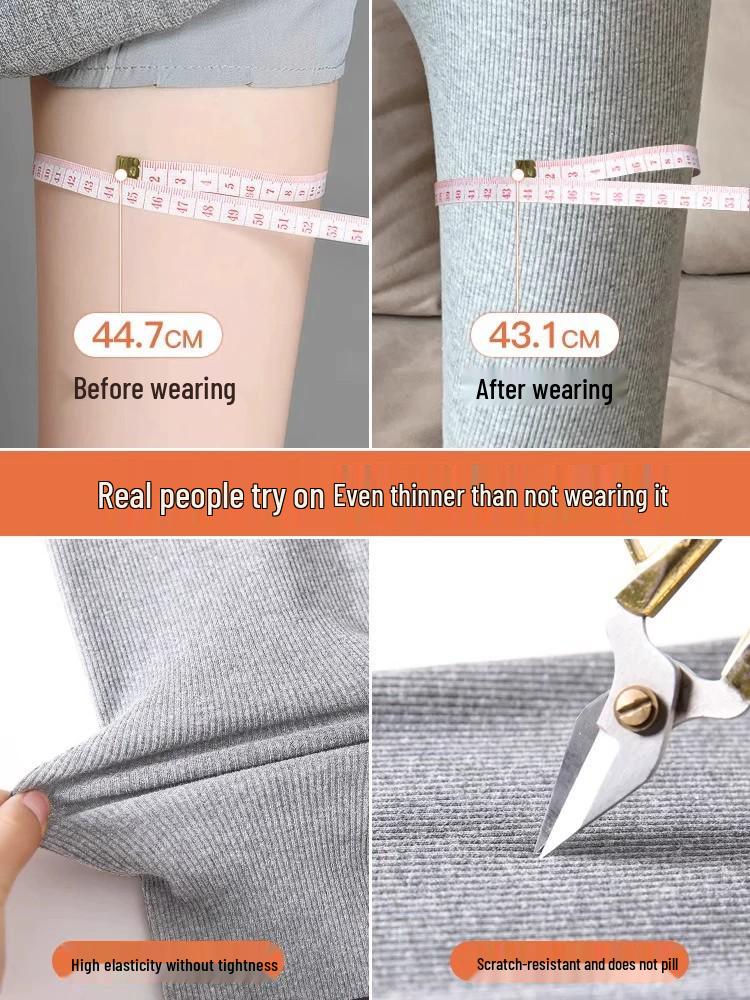 Plus Size Women's Fleece-Lined Yoga Pants - Non-Slip, Slimming, For Autumn/Winter