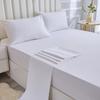 3/4pcs Solid Beding Set, Waterproof Fitted sheet & Bed Sheet & Pillowcases Soft, Queen, KIng, Full, Twin Size, White and Gray