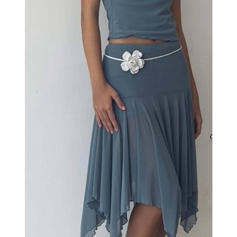 

Летняя женская мода узкая сексуальная нерегулярная сетчатая плиссированная юбка XL серый