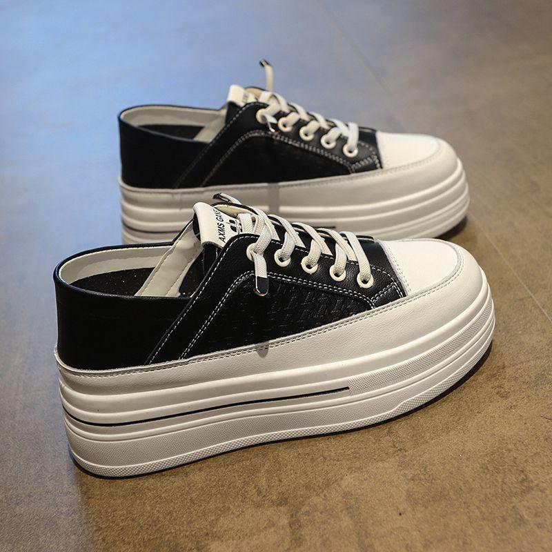 Inner Height-increasing Little White Shoes Women's Autumn New One-pedal Lightweight Soft-soled Versatile Casual Sports Board Shoes