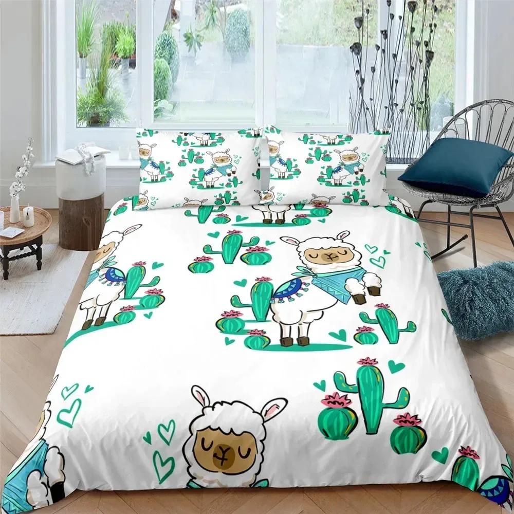 Nordic Bed Cover Duvet Cover King Queen Cartoon Animal Bedding Set Double Twin Full Queen King Adult Kids Bedclothes Quilt Cover