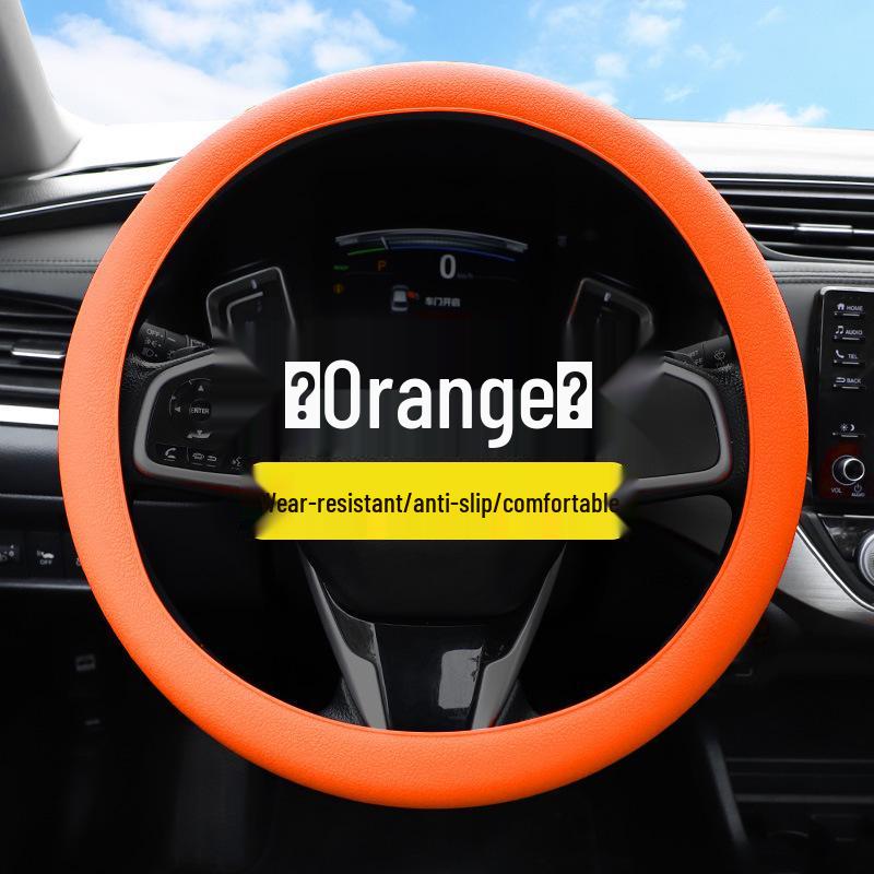 Silicone Steering Wheel Cover – Thin, Soft, Non-Slip, Sweat-Absorbent, Universal, All-Season.