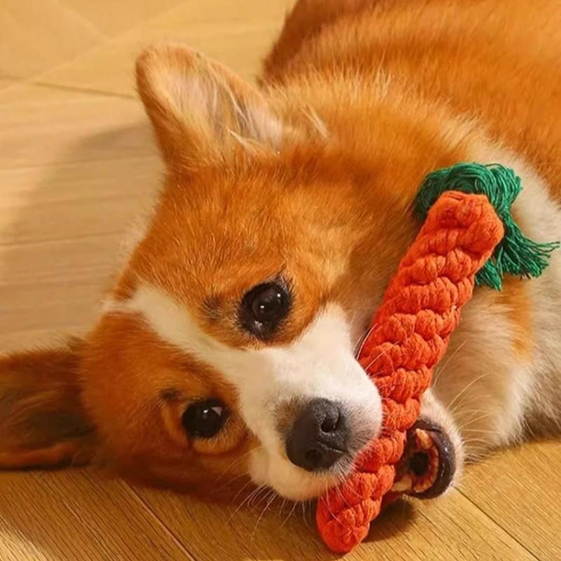 1pc Rope Knot Grinding Teeth Resistant Hand-woven Animal Cotton Rope Small and Medium-sized Dog Pet Dog Toys