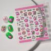 3D Cartoon Crayon Shin-chan Nail Art Stickers - Pink Crocodile Dinosaur Design