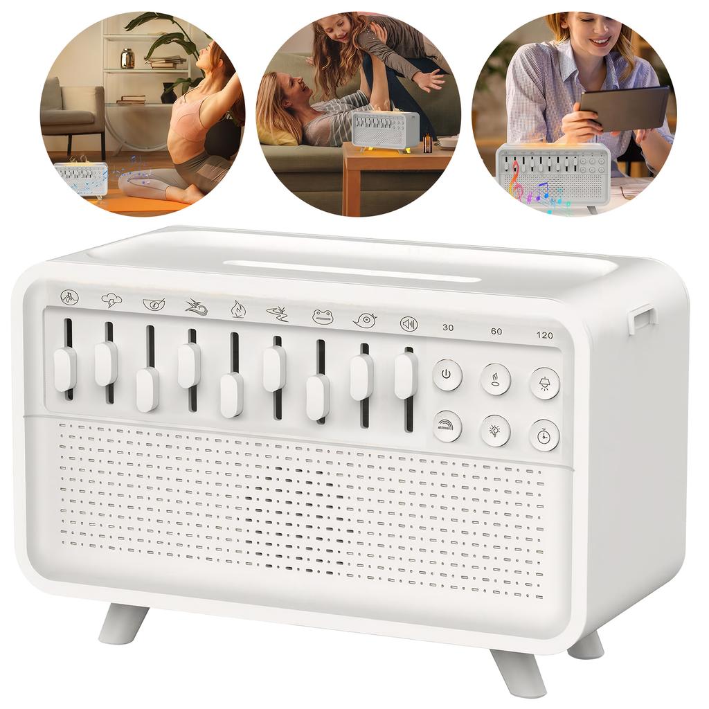 LED 3 in 1 Bluetooth Speaker White Noise Sleep Night Light Humidifier Machine Free Combination of 8 Group Nature Sounds