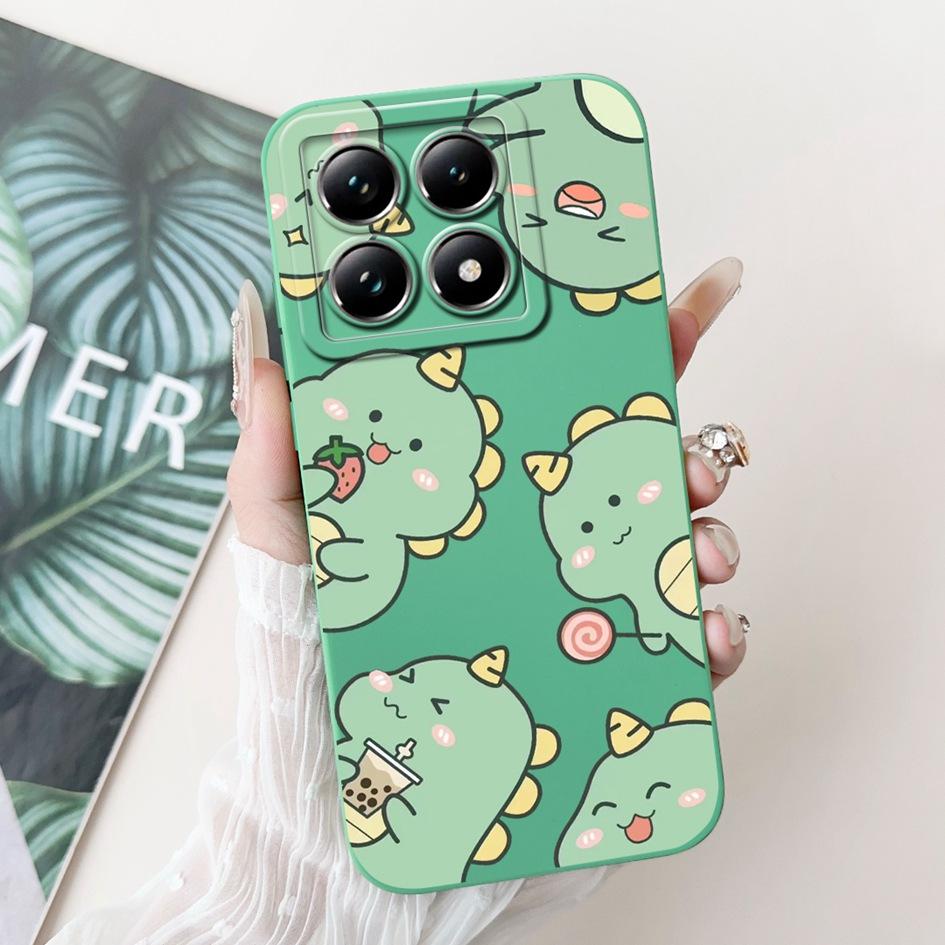 Für Xiaomi 14T Hülle 14T Pro Cover Süßer Cartoon-Panda Weiches Flüssigsilikon Stoßfest Funda Für Xiaomi 14T Pro Mi14TPro 5G Hülle