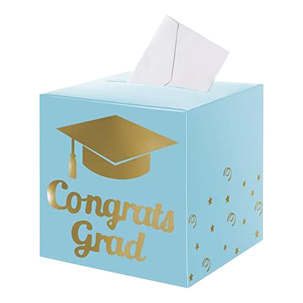 Graduation Card Box Holder, Congratulations Graduation Party Decoration And Foldable Cardboard Decoration Box For Graduation Party