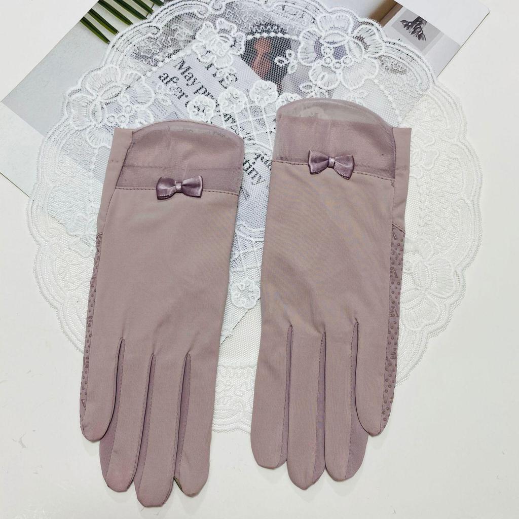 Women's Ice Silk UV Protection Gloves - Thin, Non-Slip, Touchscreen-Ready for Summer Cycling & Driving