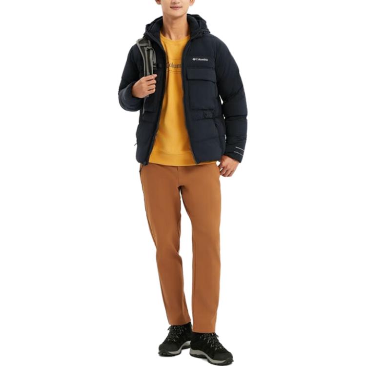 Columbia Solid Logo Outdoor Water-Resistant Warm Down Jacket Men Jackets Black WE9639-010