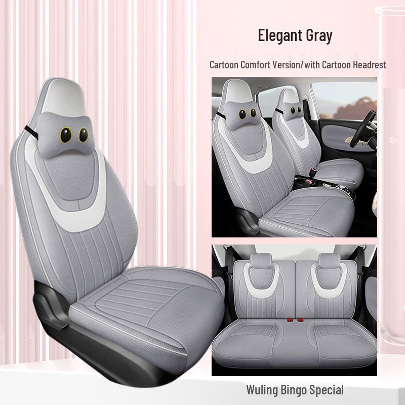 2023 Wuling Bingo Cute Cartoon Car Seat Covers for Women - Winter & All-Season Full Surround Cushion.