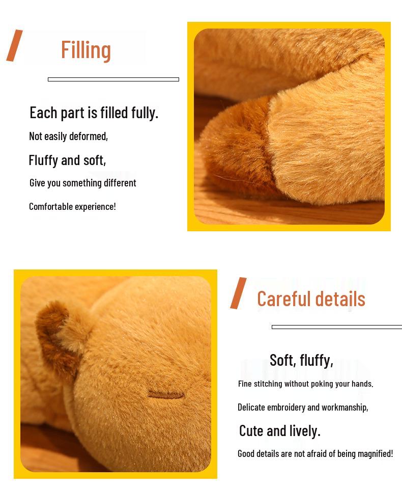 Large Capybara Plush Pillow - Perfect Bedtime Companion Gift for Girls