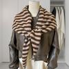 Slack Increased Triangle Scarf Containing Wool Striped Shawl, Autumn And Winter Ins Warm Knitted Scarf Women