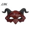 Wide Field Vision Mask Demon Horn Mask, Halloween Devil Head Cosplay Prop, Masquerade Vintage Style Party Horror Costume Accessory, Carnival Trick or