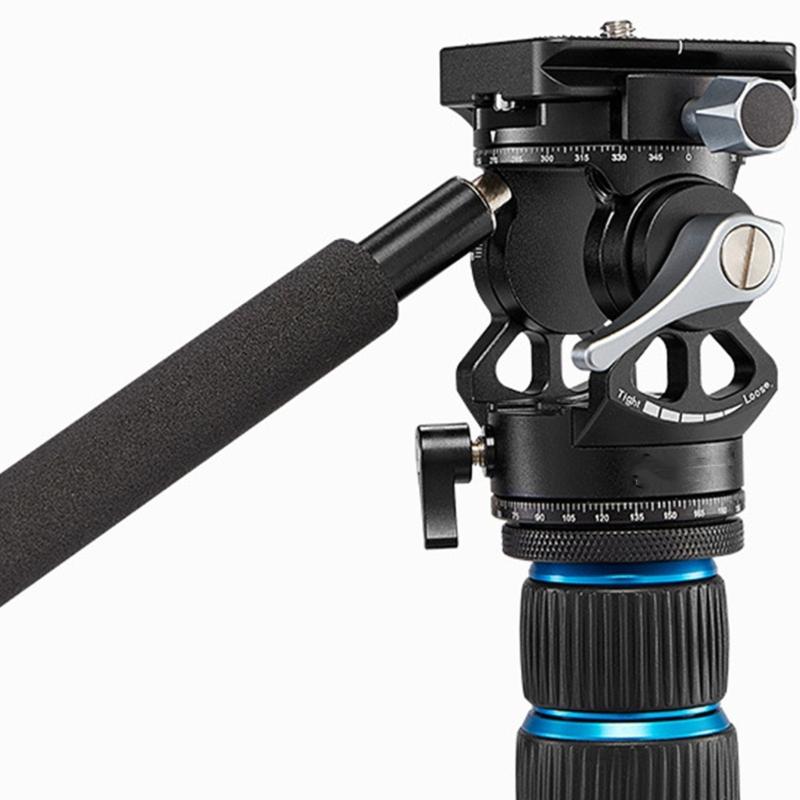 Double Panoramic Tripod Fluid Head Mini Pan Tilt Head Quick Release Plate and Handle For DSLR And Small Video Cameras