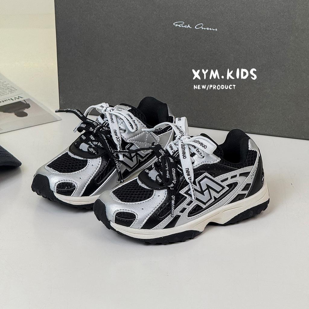 2025 jesień nowe dziecięce buty do biegania moda N-słowo podwójne sznurowanie siateczka oddychające męskie i damskie buty sportowe