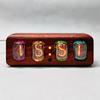 Tube Clock Retro Nexie Clock DIY Creative Home Audio Desktop Ornaments Pterocarpus Soyauxii Material 5V