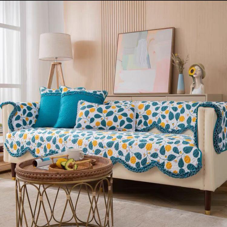 

Розовый, синий, цветочный, деревянный край уха, чистый хлопок, нескользящая диванная подушка, мытый хлопок, лоскутный чехол для дивана в этническом стиле, подушка, подушка 70*70