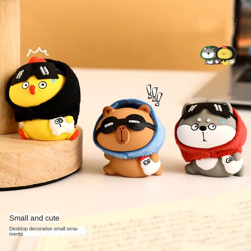 

Chicken Animal Doll Toy Dog Small Animal Ornaments Capybara Desk Ornament Automotive Ornaments chicken