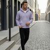 Fashionable Waffle Knit Hoodie Men's Hooded Jacket, Solid Zip Up with Adjustable Lightweight Athletic Outerwear Hood & Pockets, Long Sleeve