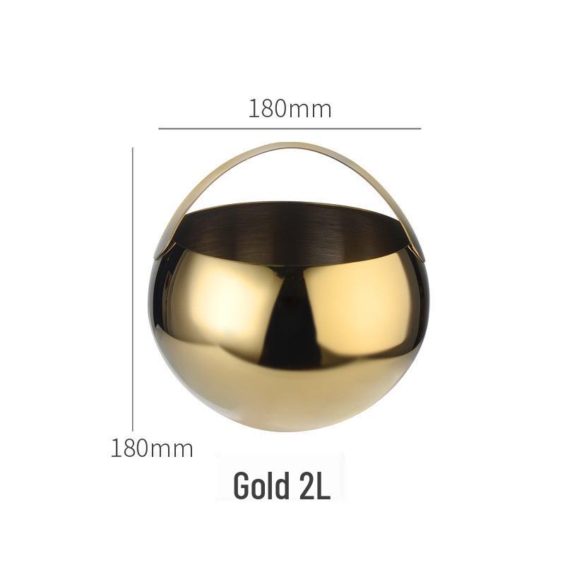 3L Stainless Steel Double-Layer Insulated Ice Bucket & Creative Beer/Wine Barrel Lunch Box