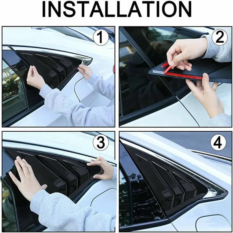 For Honda Civic Hatchback   Car Rear Window Quarter Louver Shutter Cover Side Vent Trim Sticker ABS Exterior Accessories