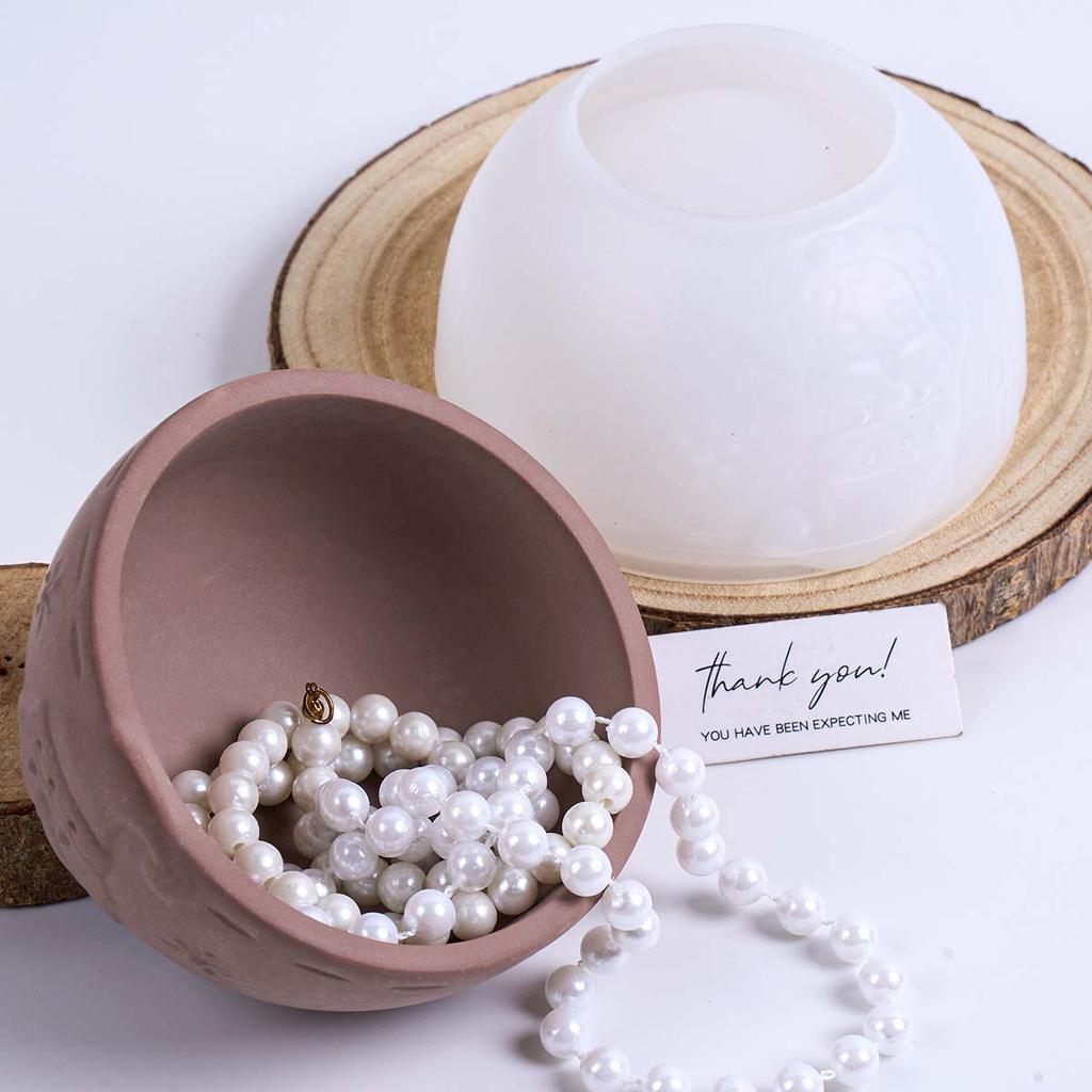 Relief Weihnachtsmann Kerzenschale Silikonform DIY Weihnachts Schmuck Aufbewahrungsbox Tonformen Gips Harz Blumentopf Basteln Herstellen
