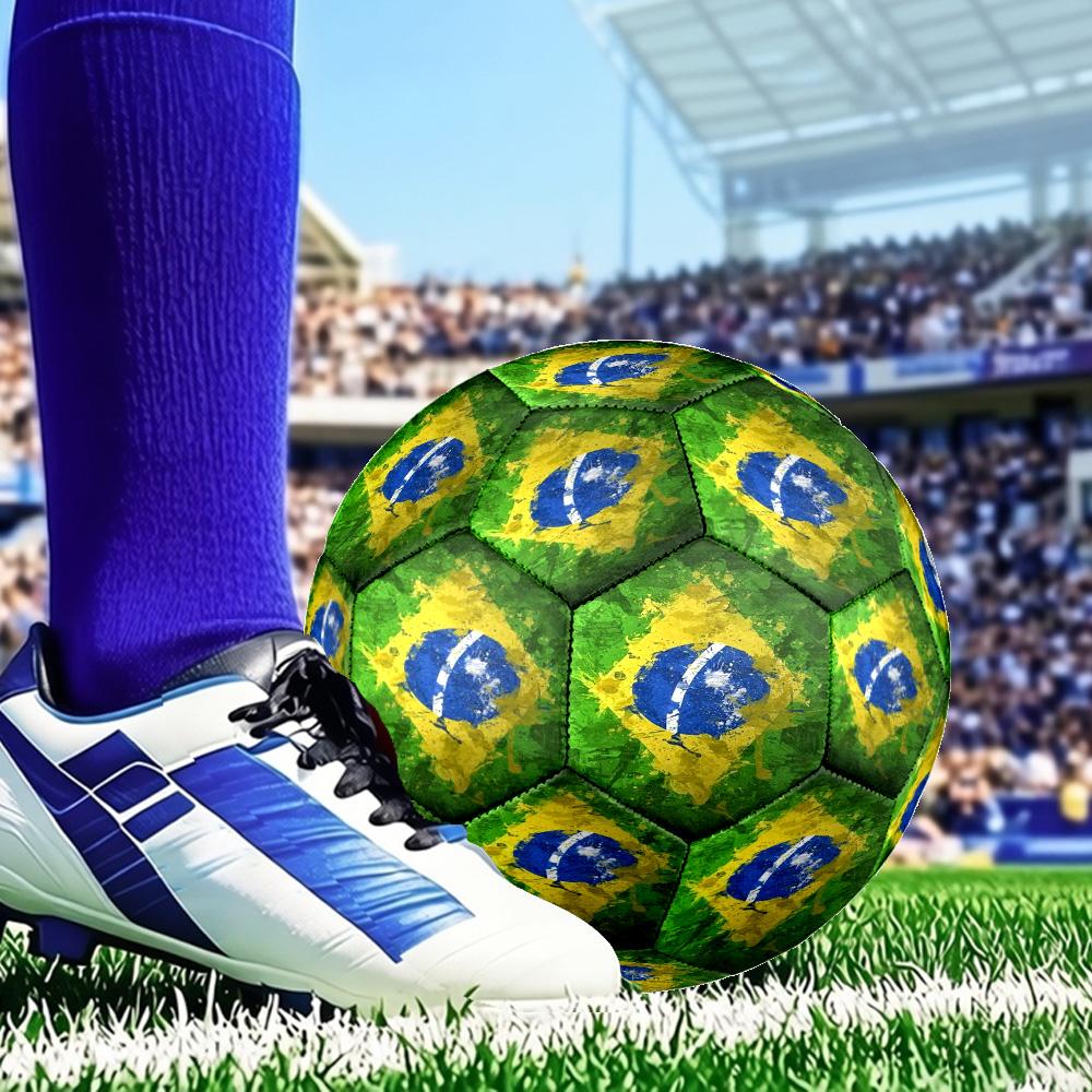 Brazil Artwork Printed Size 5 Soccer Balls, Anti-Slip, Protective Football, Outdoor Sport, a Unique Gift Suitable for him/her, Birthday