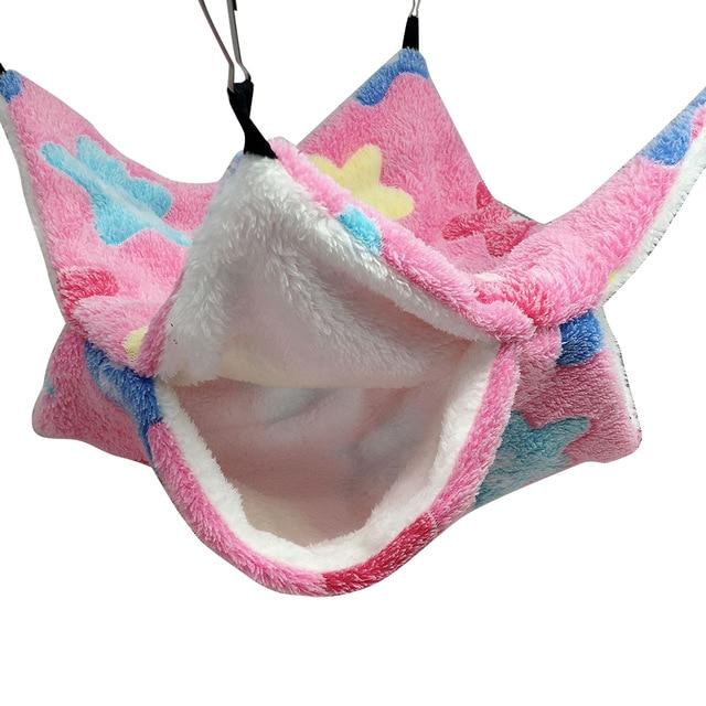 Small Pet Hammock Double-layer Plush Soft Winter Warm Hanging Nest Sleeping Bed Small Pets Hamster Squirrel Chinchilla House