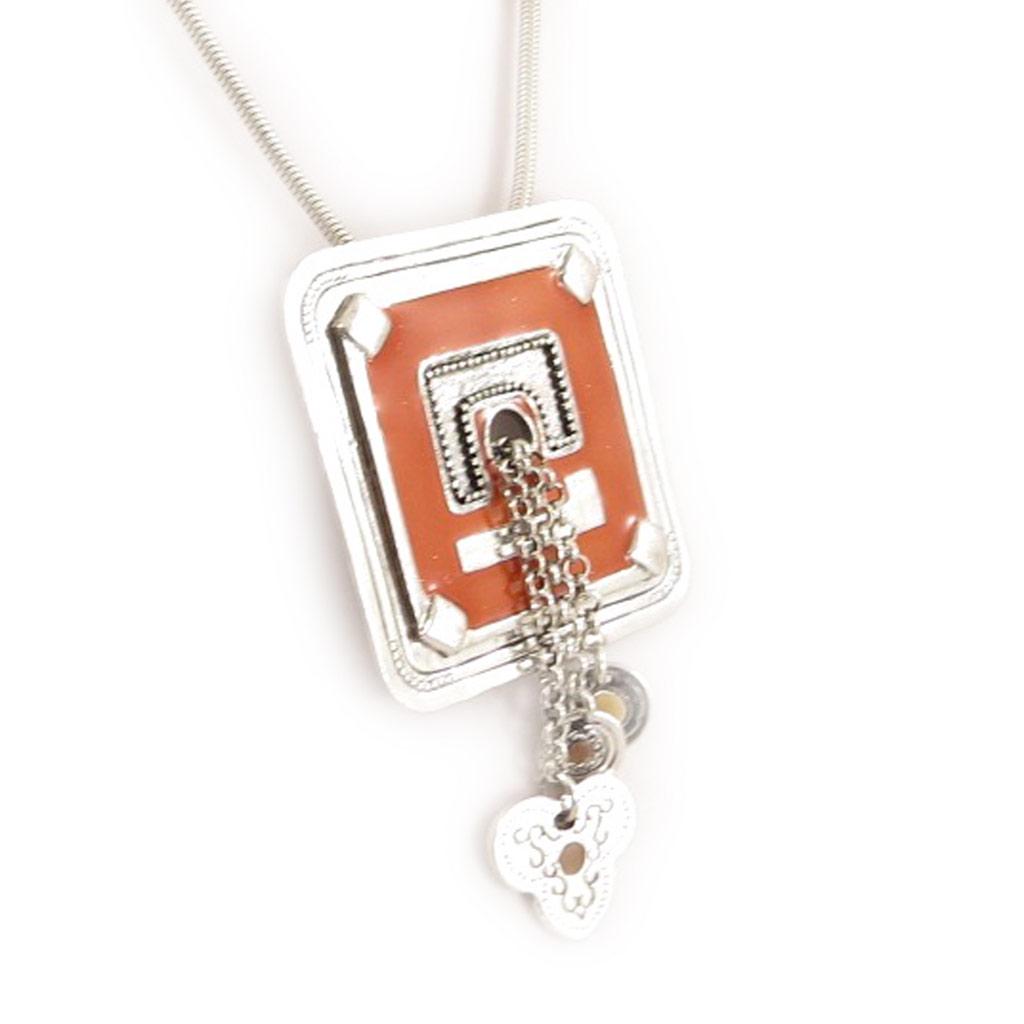 Les Trésors De Lily [C5332] – Orangefarbene Designer-Halskette „Anamaya“.