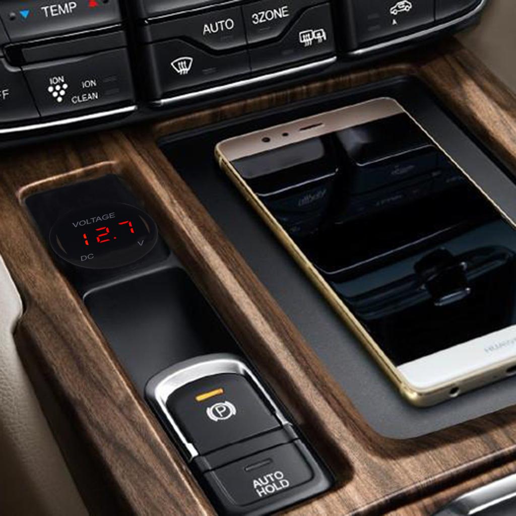 Automotive Digital Display Modified Voltmeter, Motorcycle Mounted, Waterproof LED Lens Display Instrument