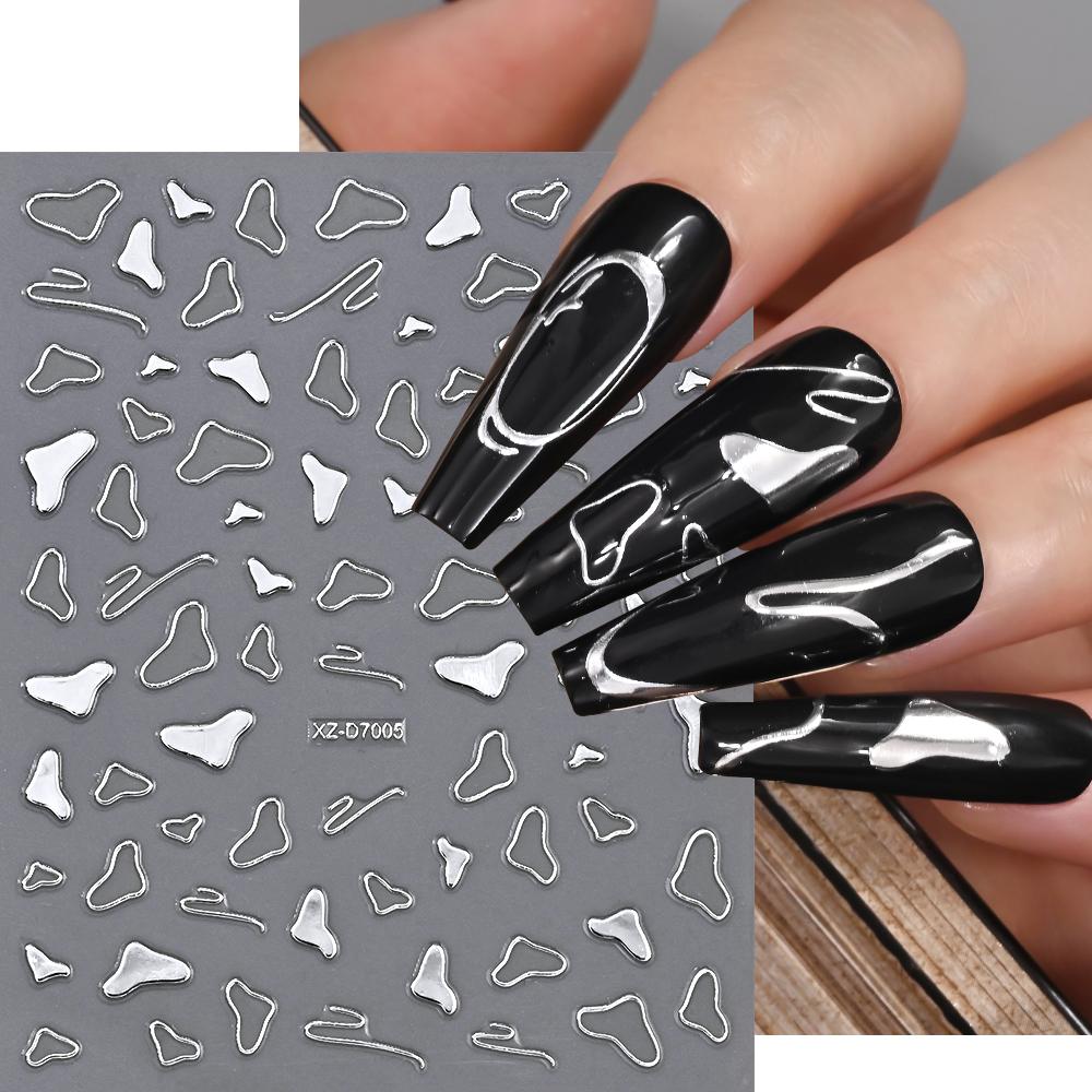 1Pcs 3D Metal Silver Bowknot Nail Art Sticker Exquisite Ribbon Self-Adhesive Nails Decals Y2K Bow Slider DIY Manicure Accesories