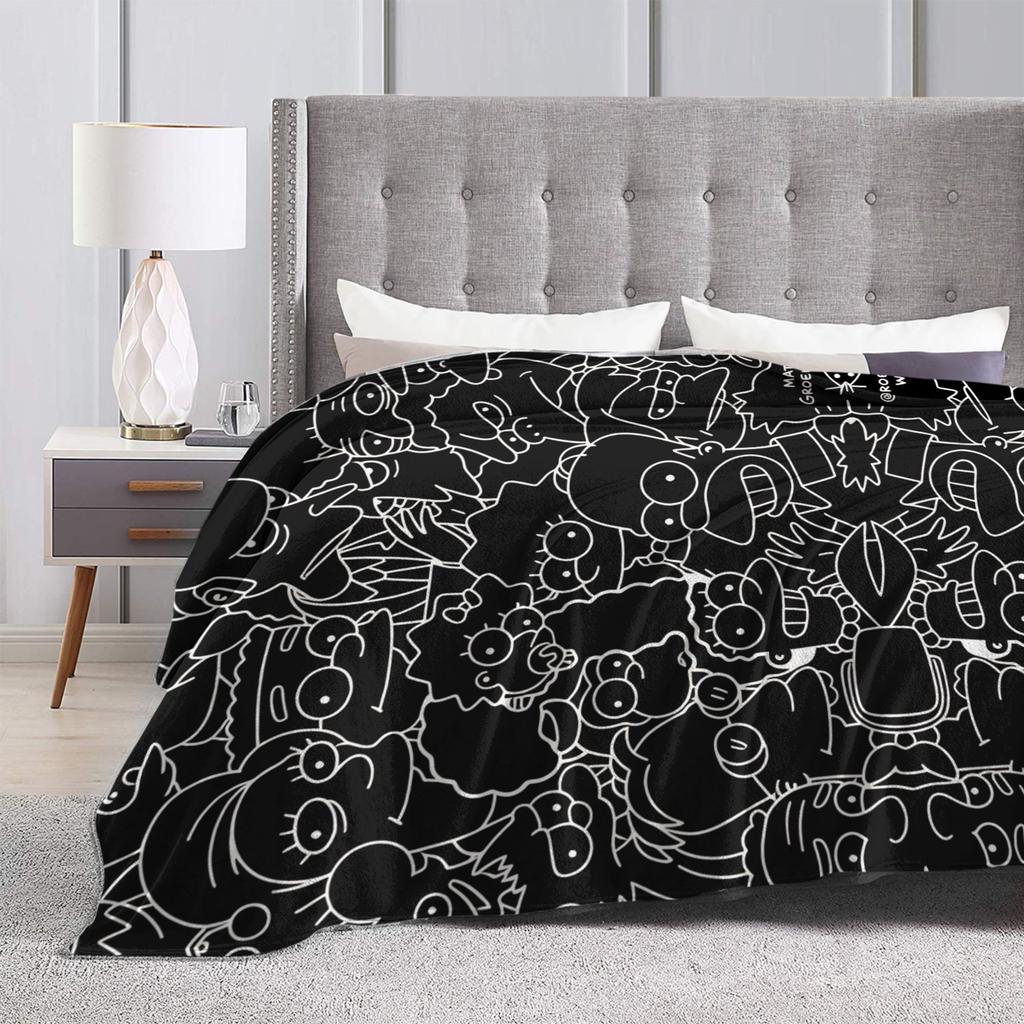 Funny S-Simpsons Cartoon Characters Warm Cozy Blanket Funny Picnic Throw Blanket Home Decor Flannel Bedspread Sofa Bed Cover