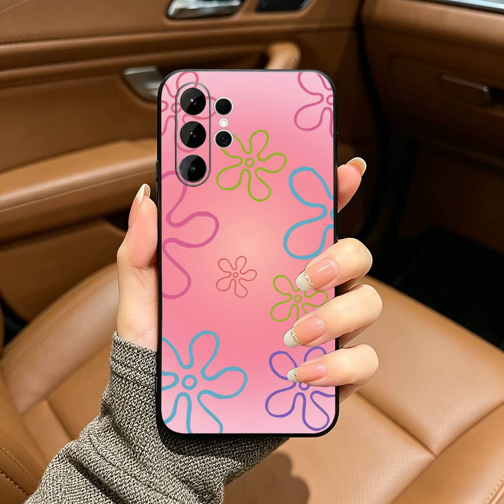 Comedy Animation- SpongeBob-S- SquarePants Phone Case For Samsung S25,S24,S21,S22,S23,S30,Ultra,S20,Plus,Black Soft Silicone